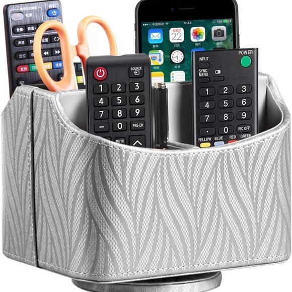 Brand New in Box, Silver & Grey Remote-Control Caddle/360 Swivel PU Leather - Picture 2 of 6